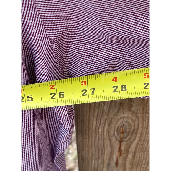 Stafford Mens 4XL Shirt Burgundy Micro Ginghams 55% Cotton 43% Polyester - Picture 5 of 13